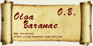 Olga Baranac vizit kartica